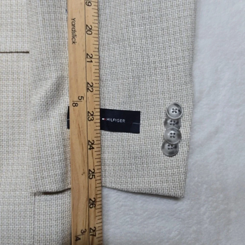 Tommy Hilfiger Conrad Sport Coat Mens 40R White Tan Modern Fit Blazer‎ $295 NEW